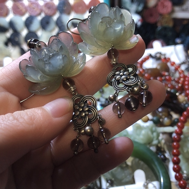 岫玉岫玉耳环未镶嵌