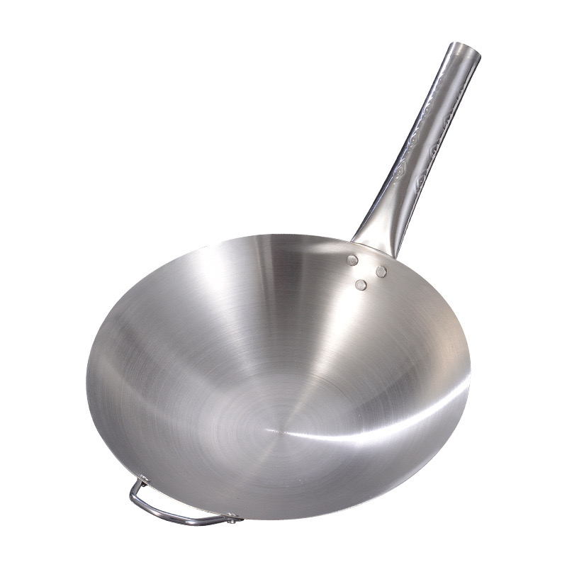 爆火三代锅传家锅无涂层不锈钢炒锅单柄炒锅炒菜锅爆炒锅S4