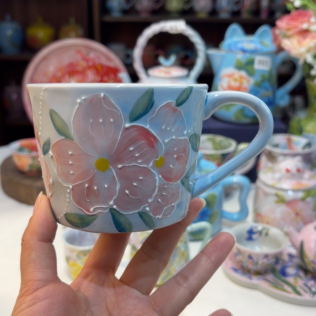 景德镇手绘高温釉下彩陶瓷茶具