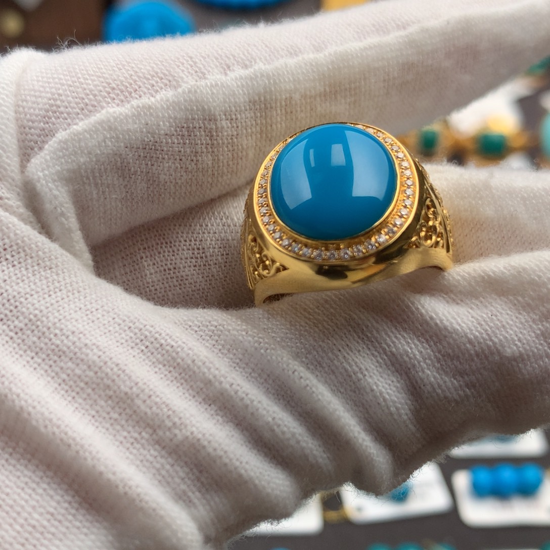 绿松石18K金镶嵌发饰