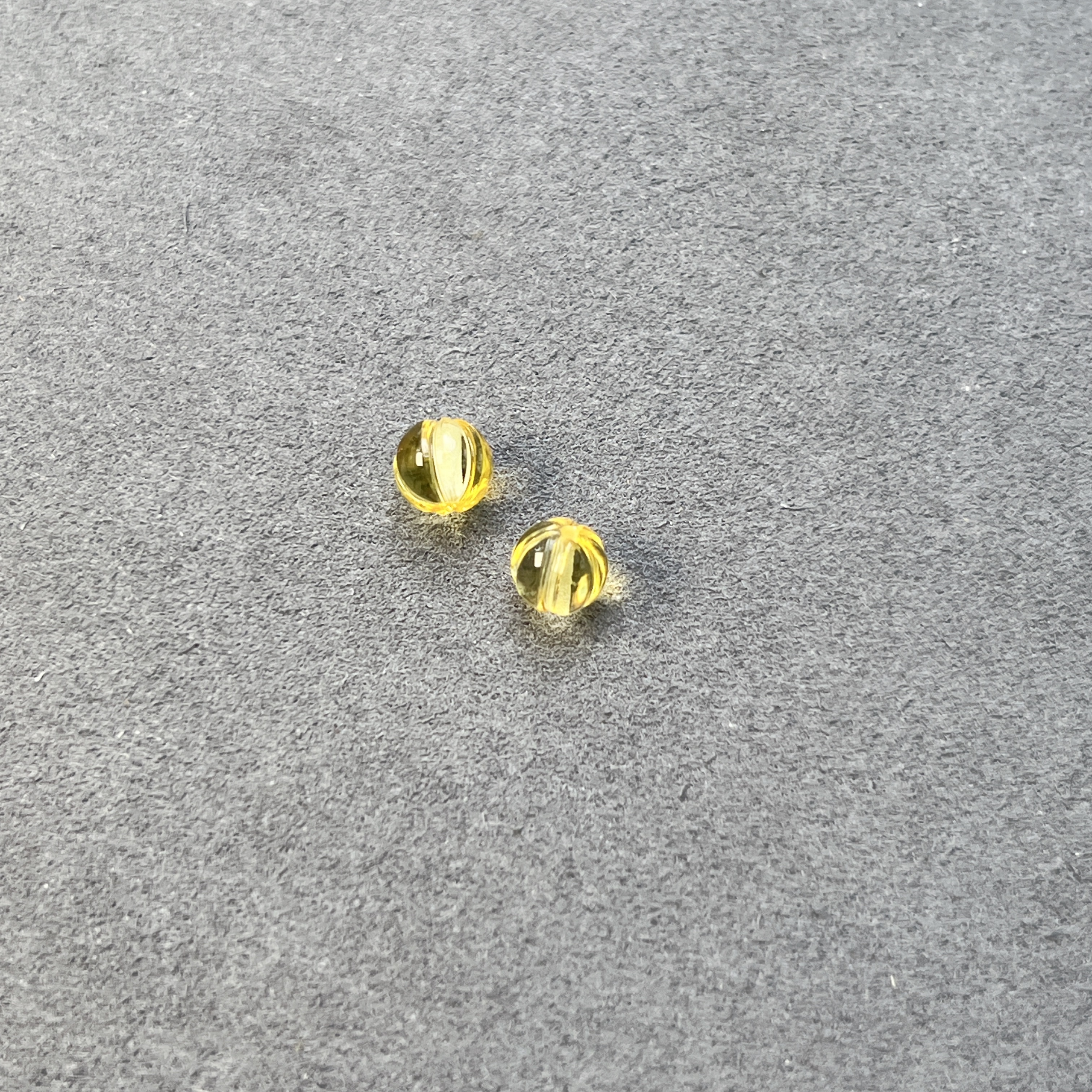 天然琥珀南瓜珠2颗组合装