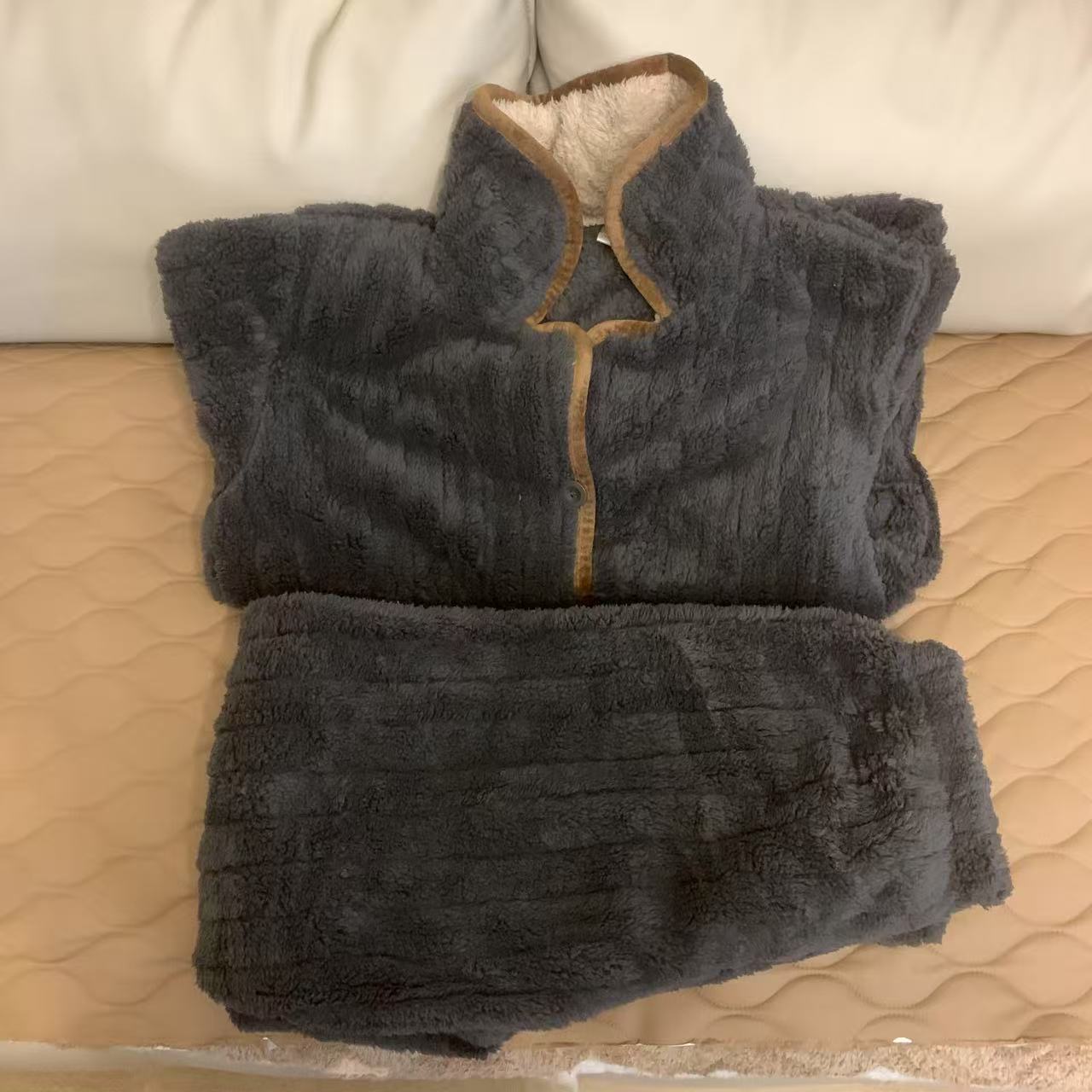 时尚睡衣25年新款男女同款加绒家居服套装