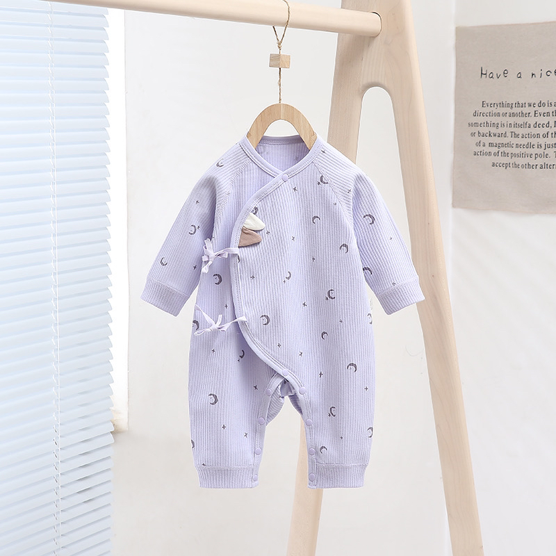（新生儿）梦幻月空 新生儿衣服春秋初生婴儿连体衣纯棉无骨宝宝