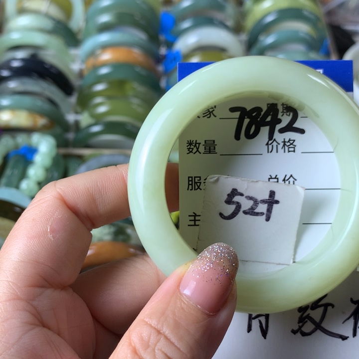 未镶嵌蛇纹石玉手镯7842