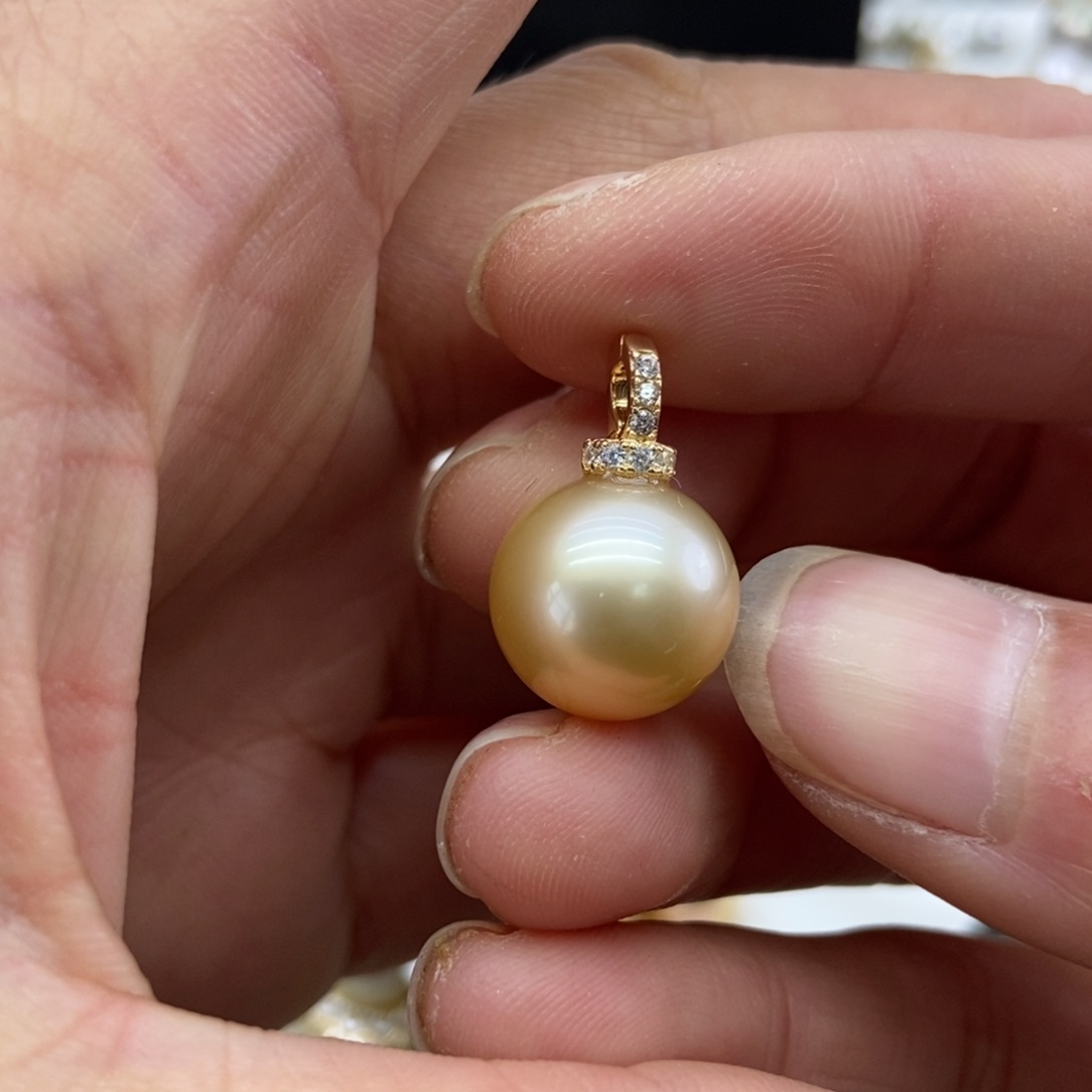 海水珍珠吊坠(不含链)银S925镶嵌