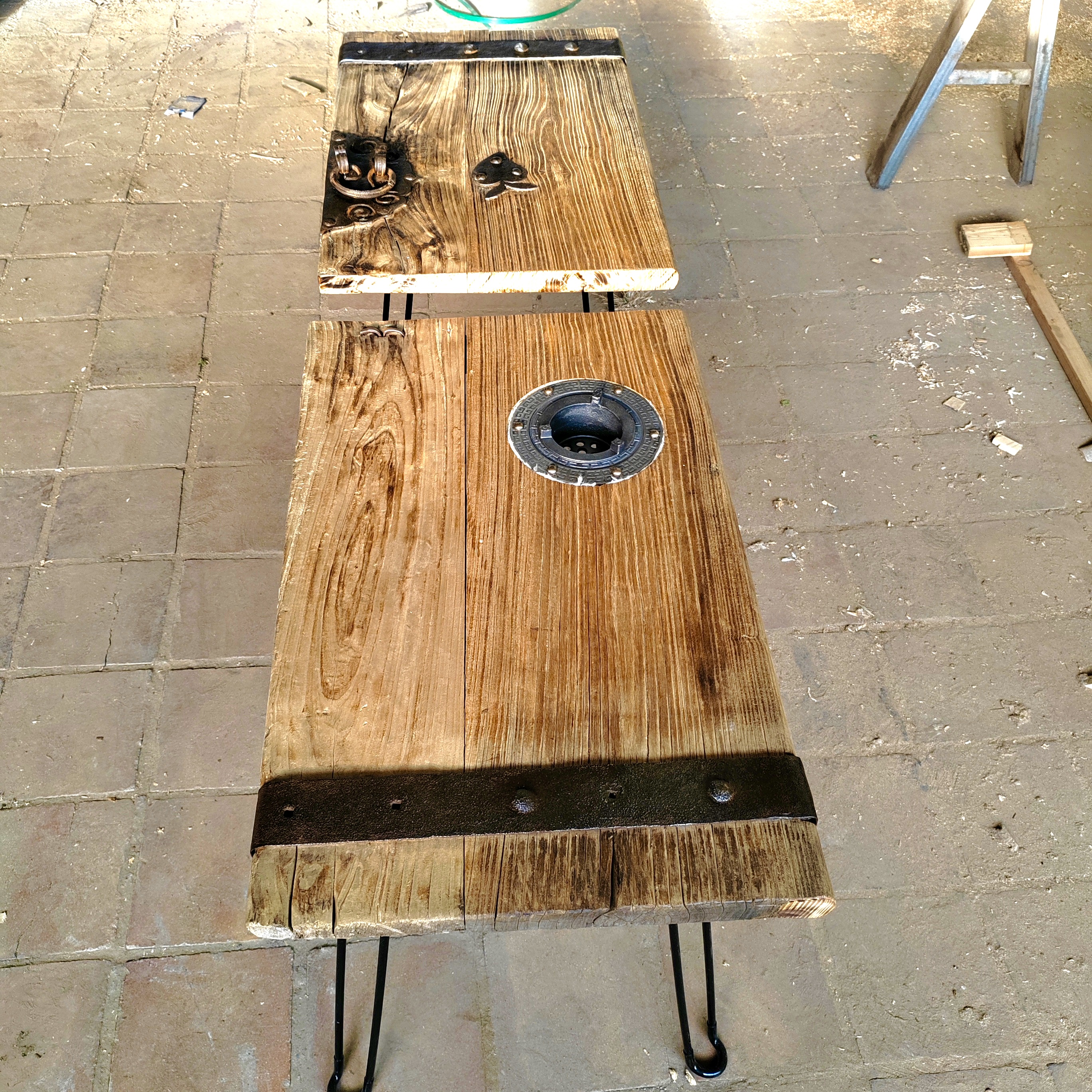 老榆木茶桌家用实木茶台阳台茶几禅意书桌复古民宿饭店餐桌椅定制