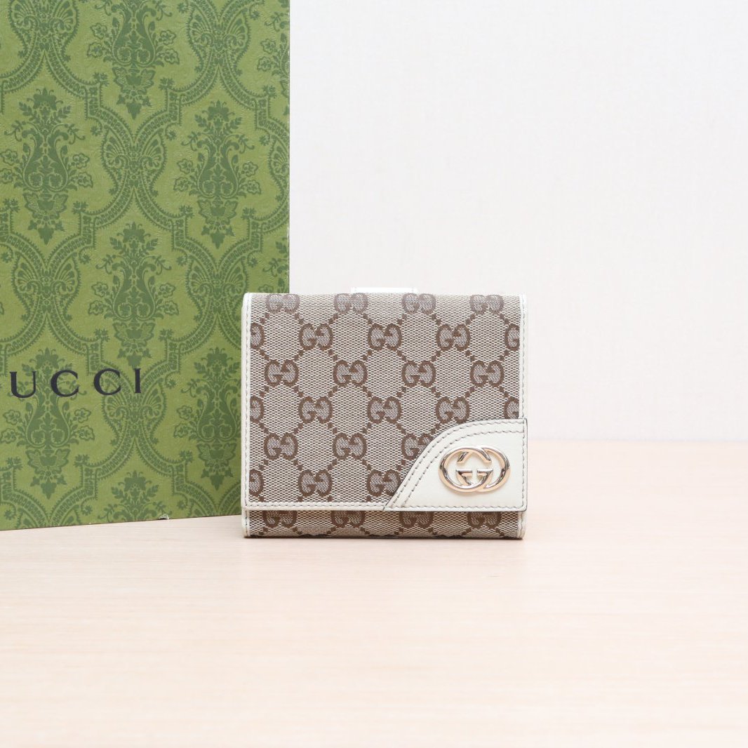95新 GUCCI/古驰  老花 PVC 两折钱夹GG P205639226