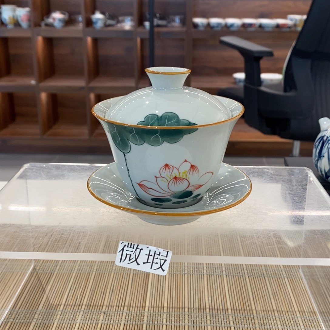 釉下彩老陶泥手工绘制