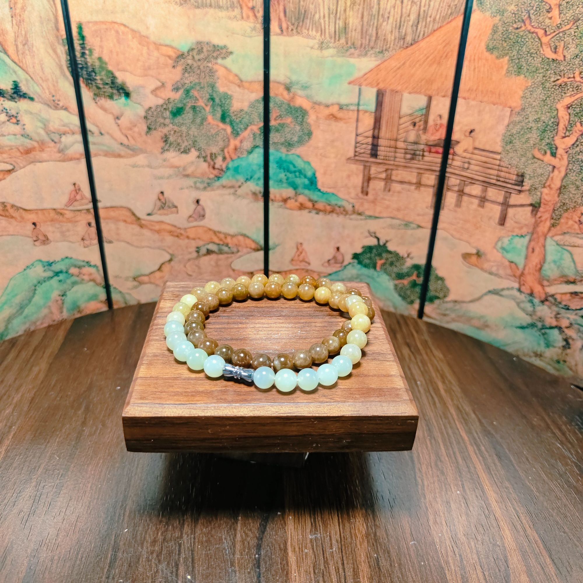 G和田玉渐变圆珠项链1292