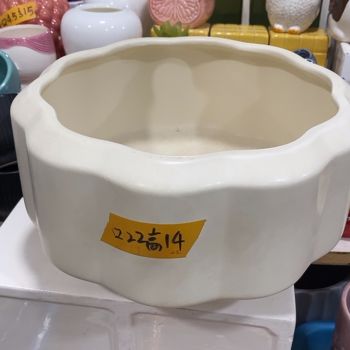 陶盆有孔 瑕疵针孔漏釉介意勿拍口 高