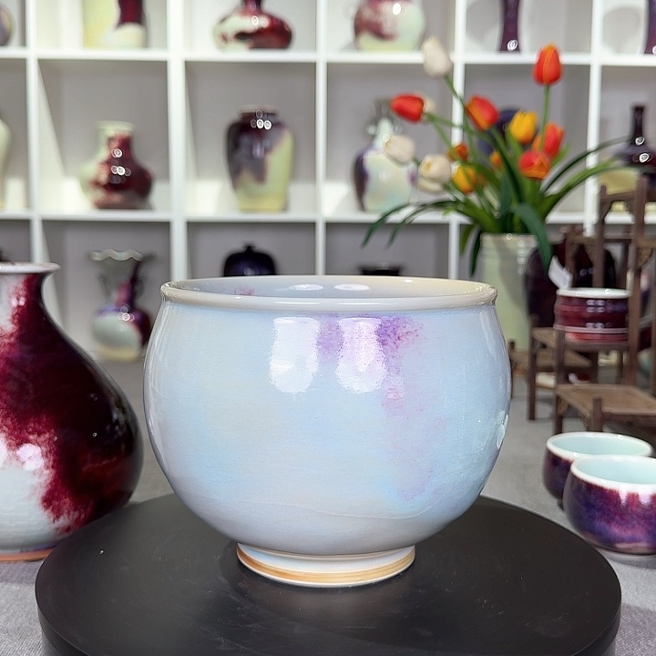 摆件福利钧窑茶洗纯手工