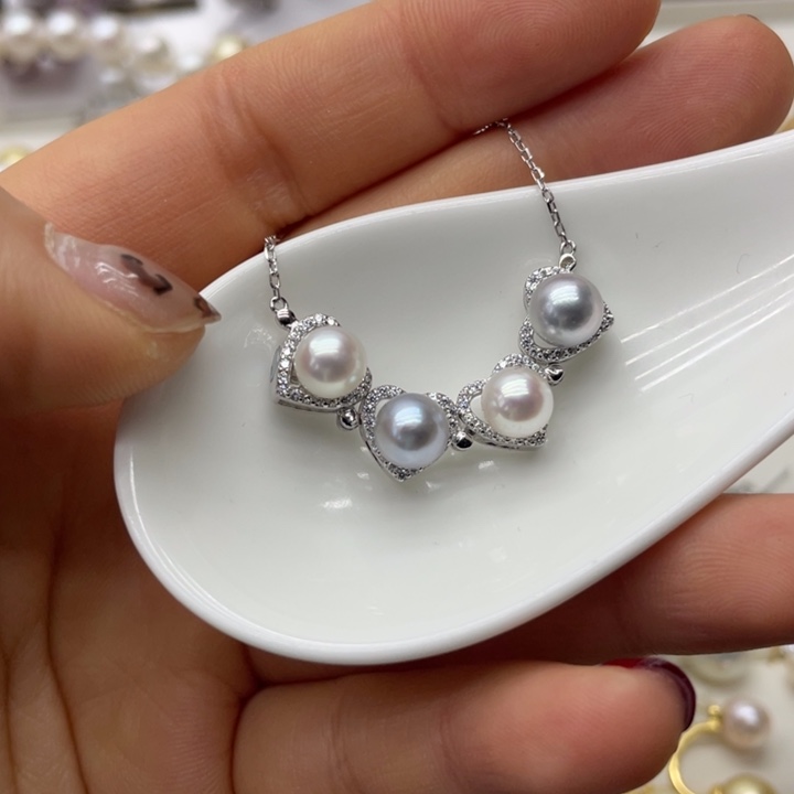 海水珍珠项链银S925镶嵌