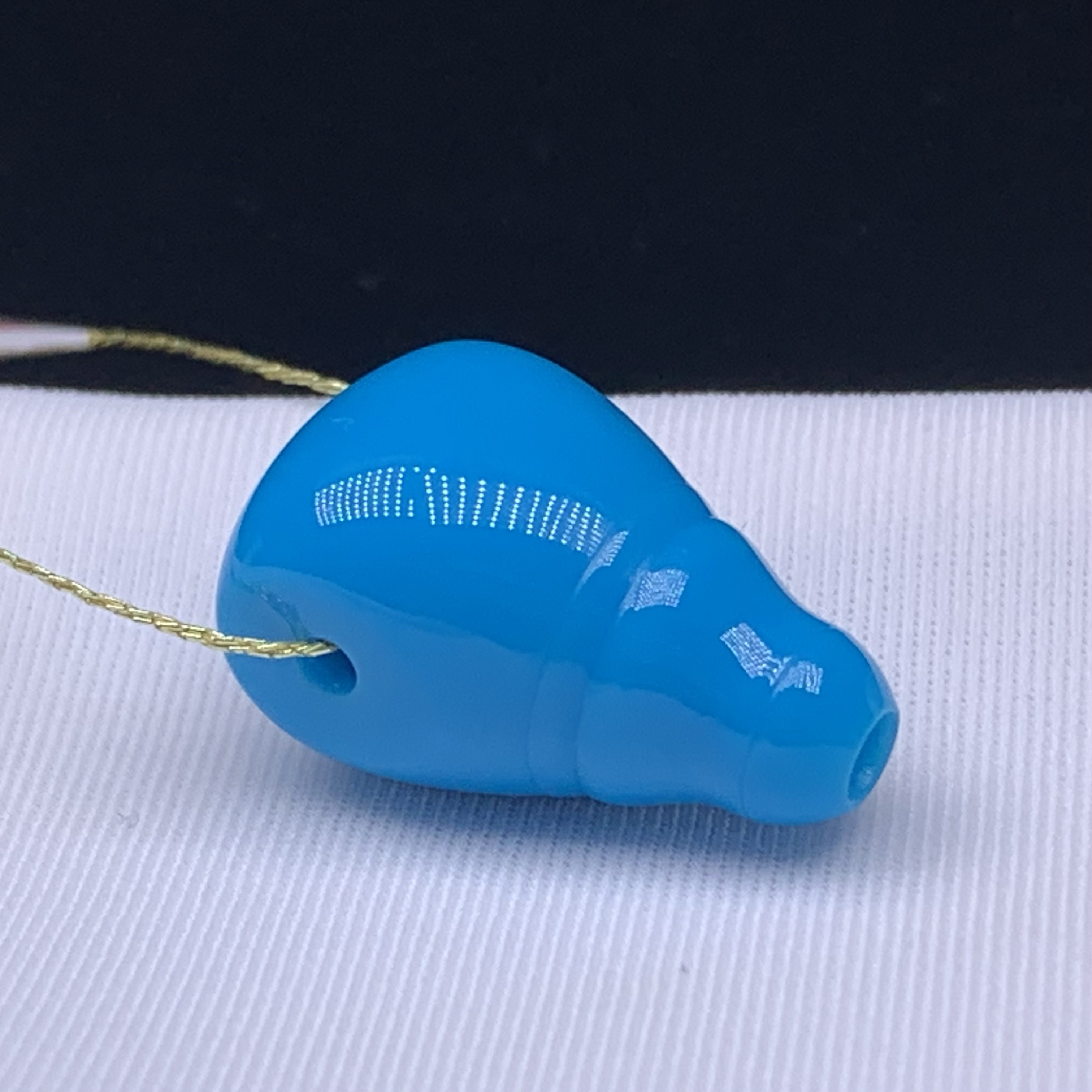 湖北原矿绿松石高瓷蓝三通佛头DIY手工文玩配饰尺寸11*10.5*17.8