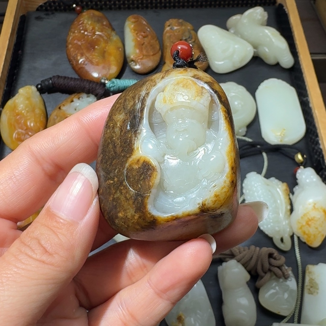 和田玉未镶嵌吊坠(不含链)