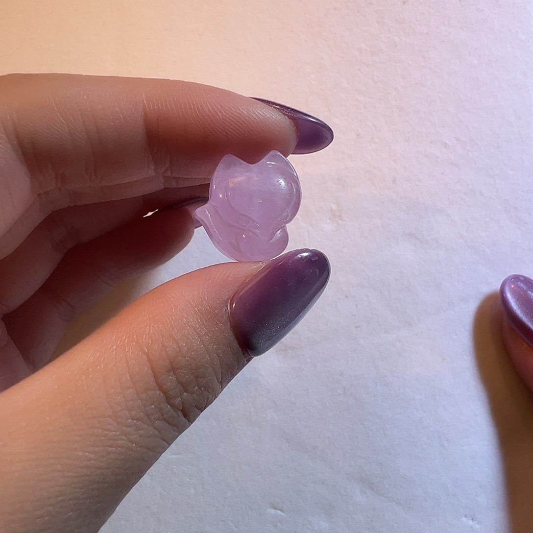 锂辉石未镶嵌单珠狐狸牌紫锂辉