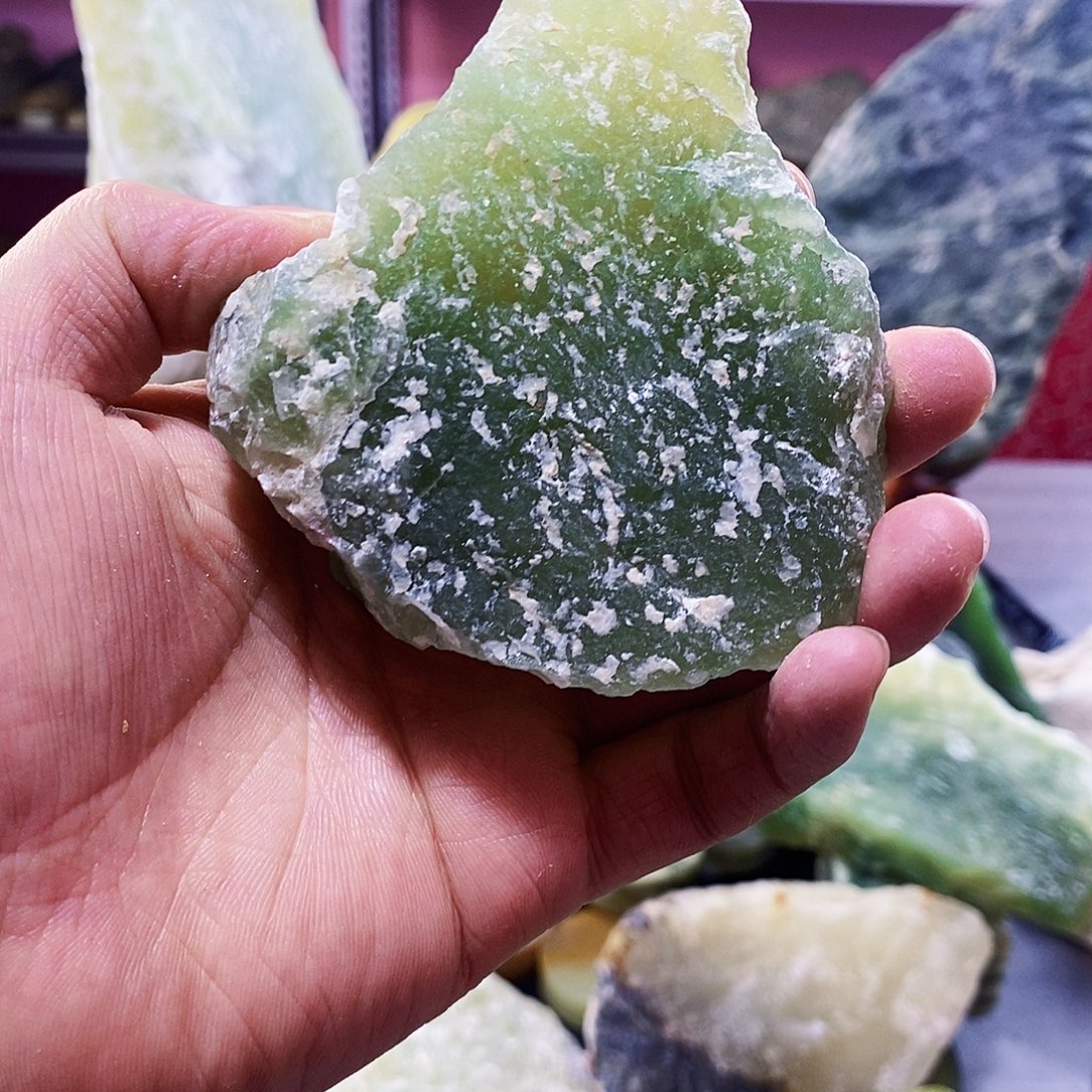 蓝***天蛇纹石玉未镶嵌岫玉原石蛇纹石玉