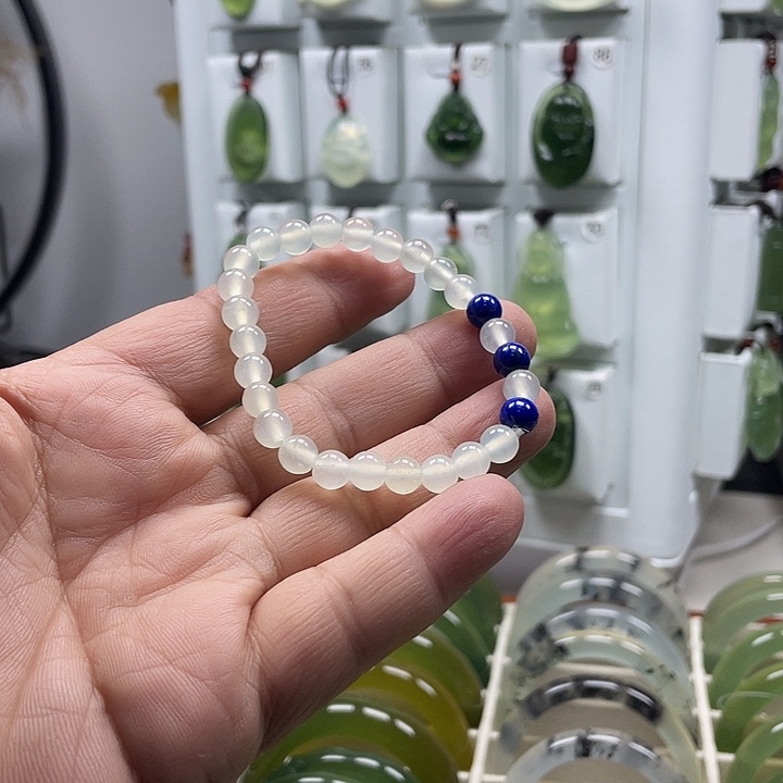 合金蛇纹石玉手链