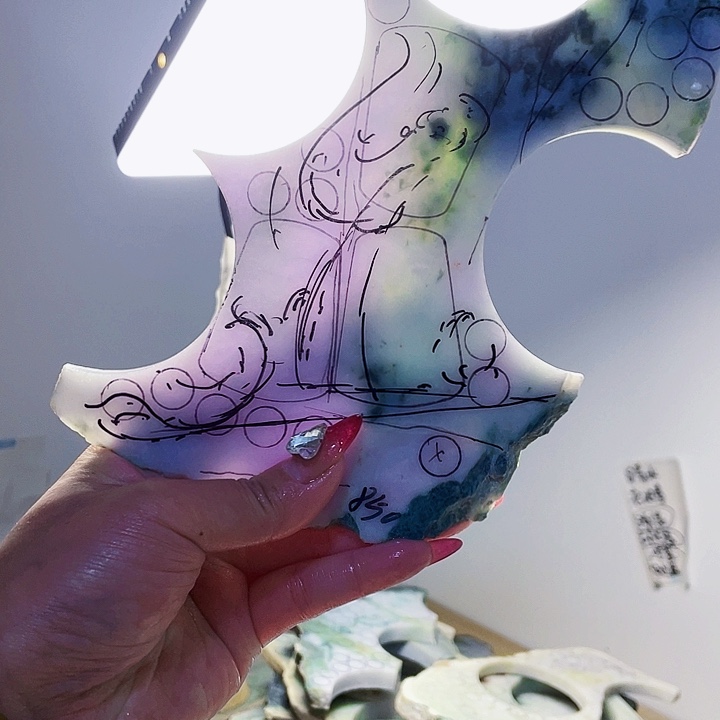 翡翠配石揭****姐纯天然天然