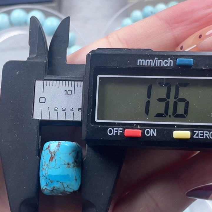 水晶珠宝半成品未镶嵌绿松桶珠13mm