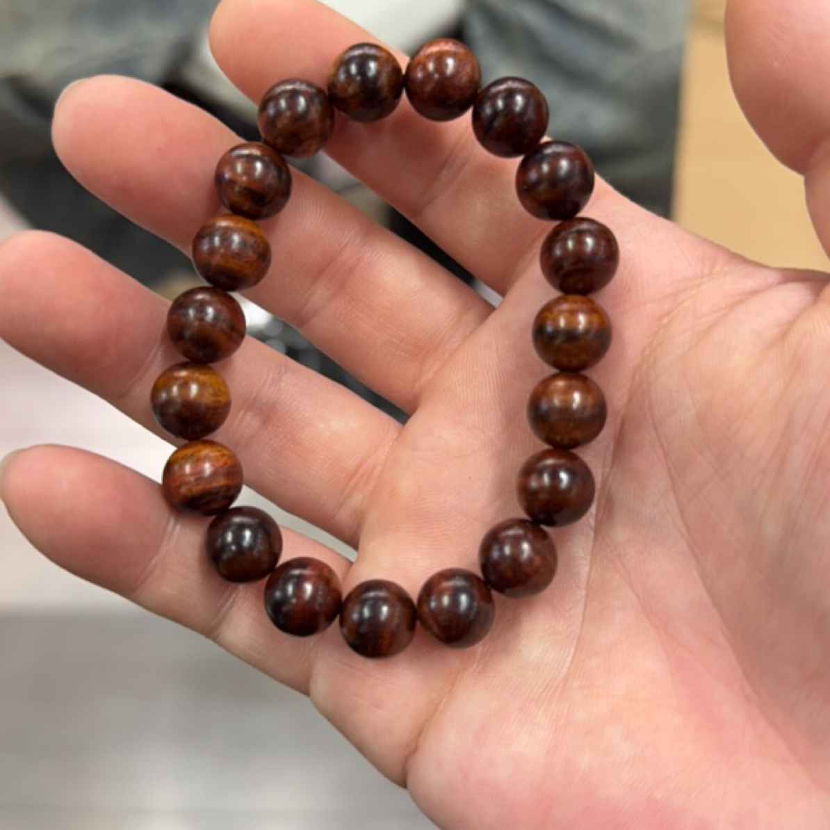 海南黄花梨10mm圆珠单圈手串文玩念珠