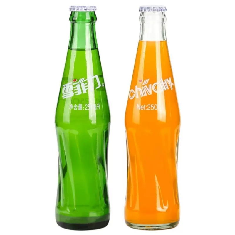 齐齐哈尔雪菲力汽水玻璃瓶菠萝味橙味饮料老式大香槟250ml6瓶包邮