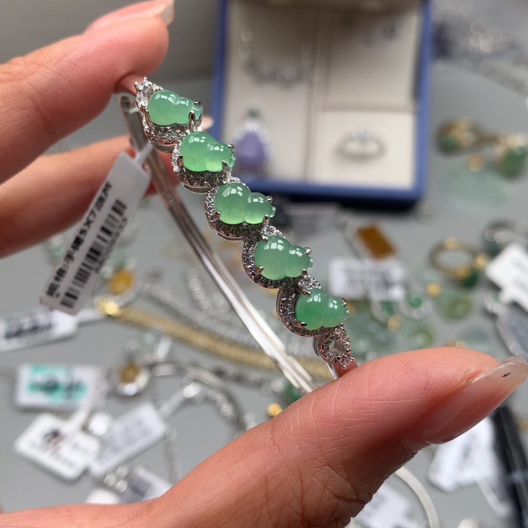 *****翡翠银S925镶嵌戒指