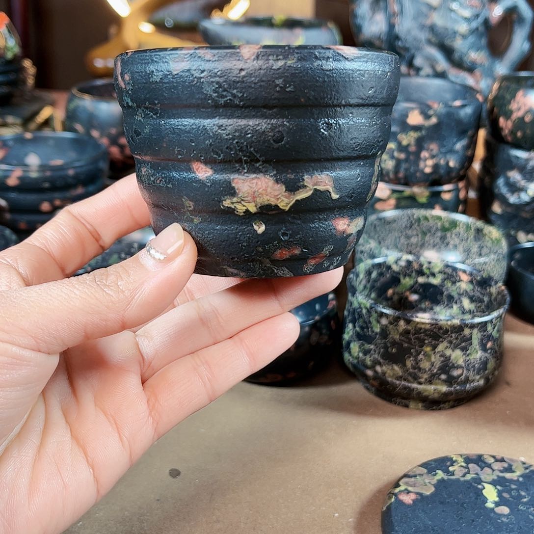 文人雅器安山玉茶杯