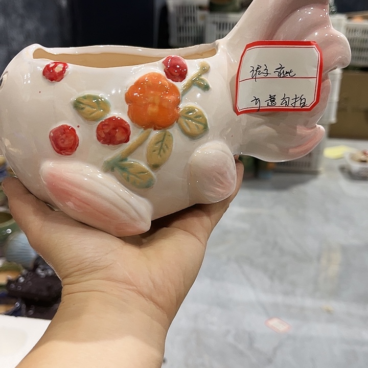 瓷片花盆多肉植物艺术品
