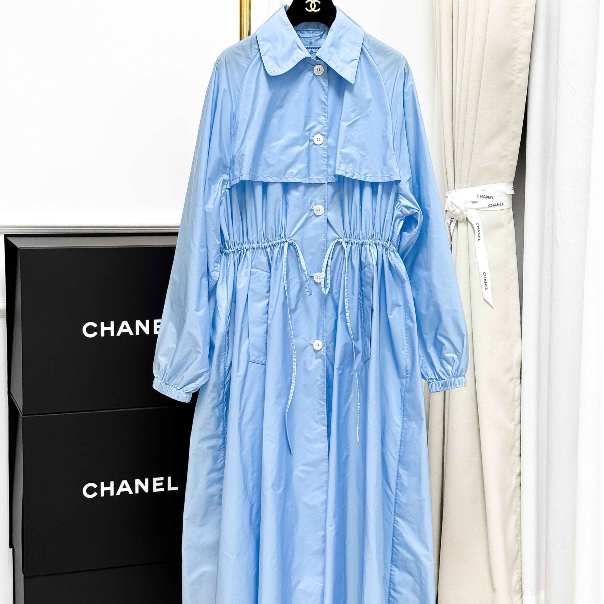 99新 Prada/普拉达  40码 蓝色 长袖 长款 外套