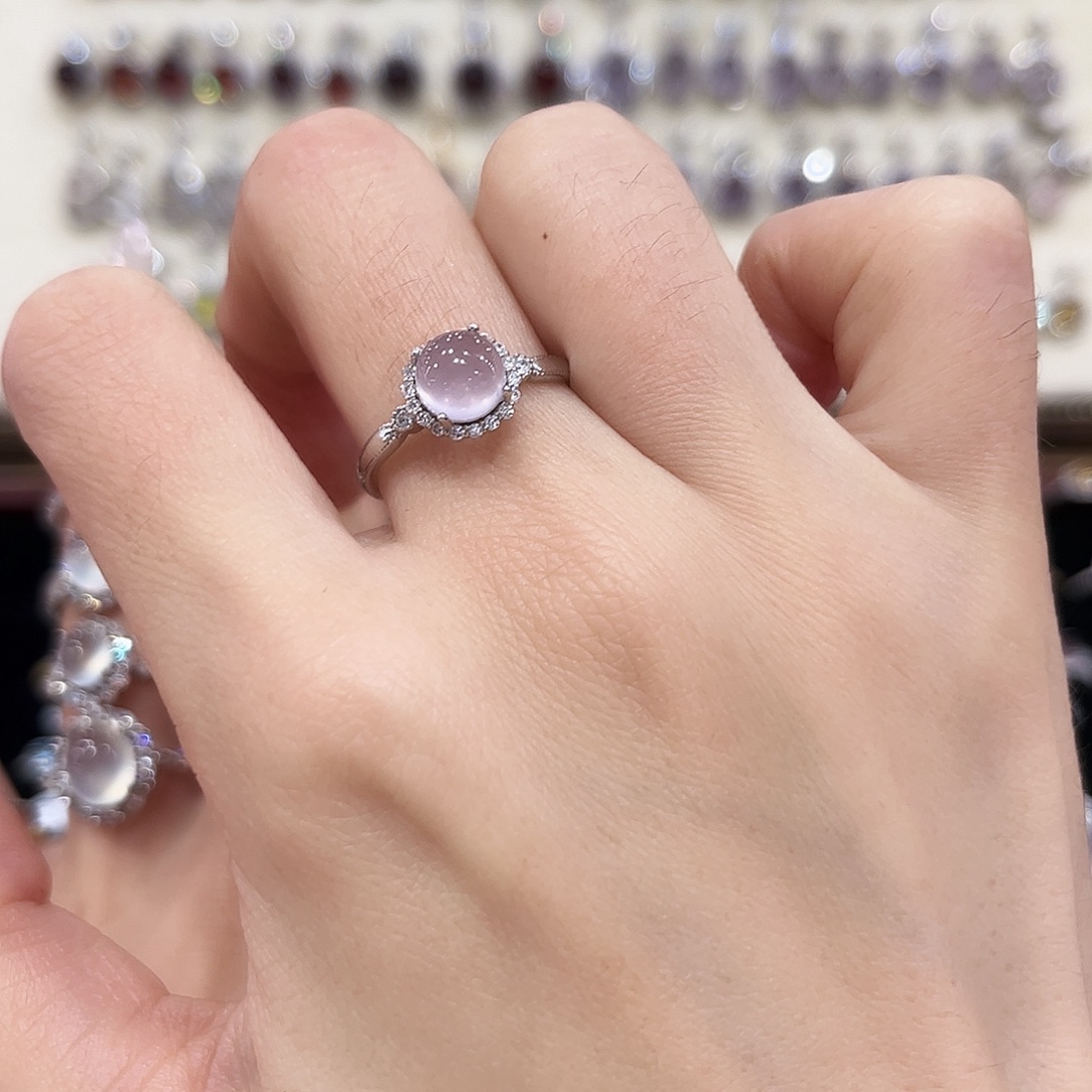 糖***糖戒指萤石银S925镶嵌