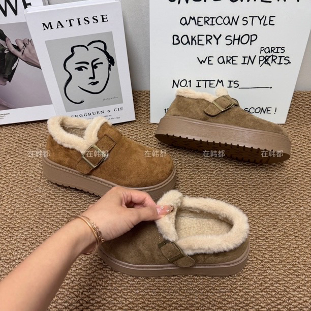 【ZHD】暖呼呼～大棉纯色秋冬保暖厚底包头百搭美拉德复古雪地靴588