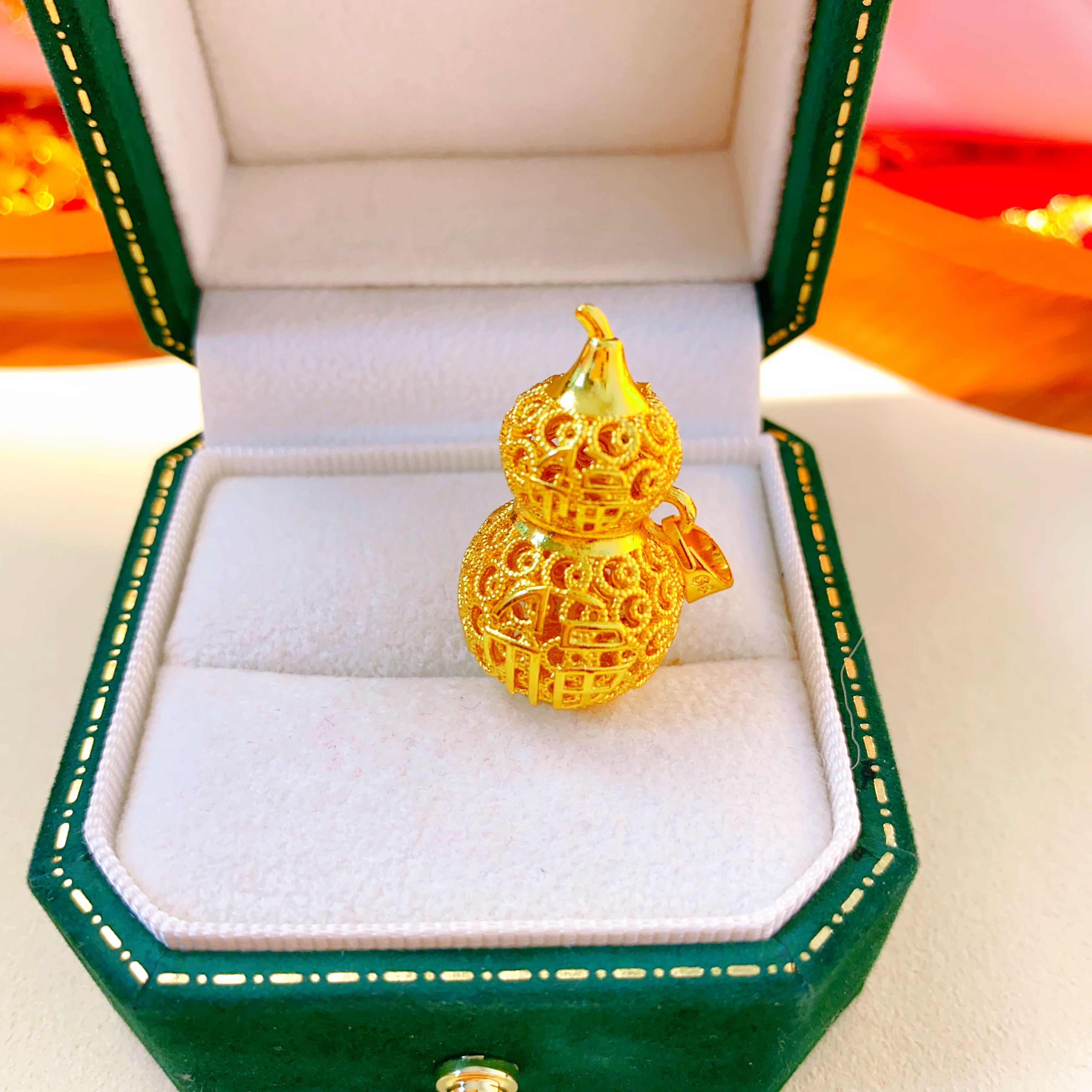 吊坠 金色镂空葫芦吊坠6006