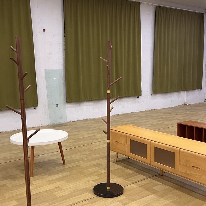 北美材福利黑胡桃木衣帽架不退不换