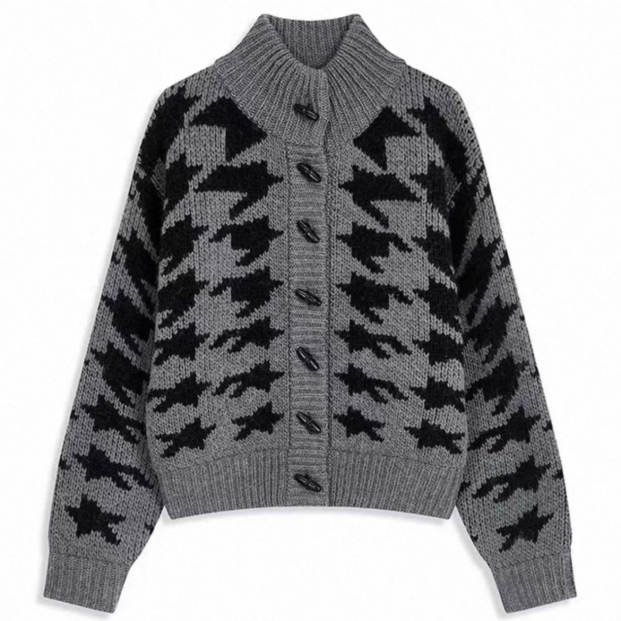 Open YY 枫叶 牛角扣 重工开衫