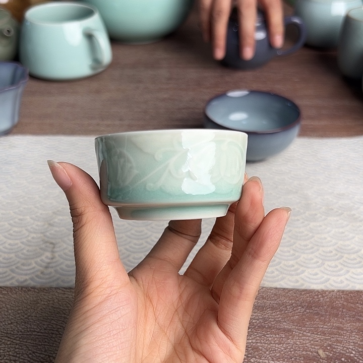 龙泉云间青瓷小米茶器