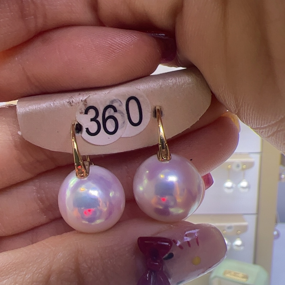 淡水珍珠耳饰18K金镶嵌