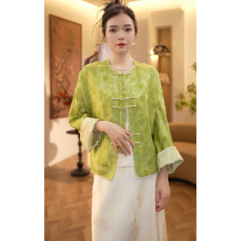 品优-锦歌 | 重磅夏季新款新中式国风提花外套20240680-噜噜