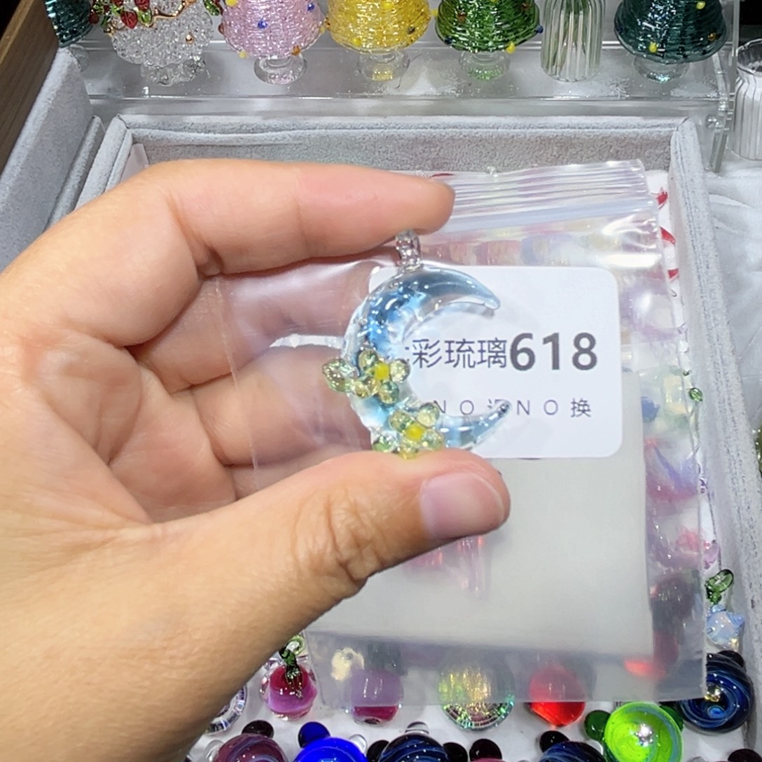 ღ***゛玻璃颈饰618桂花月亮