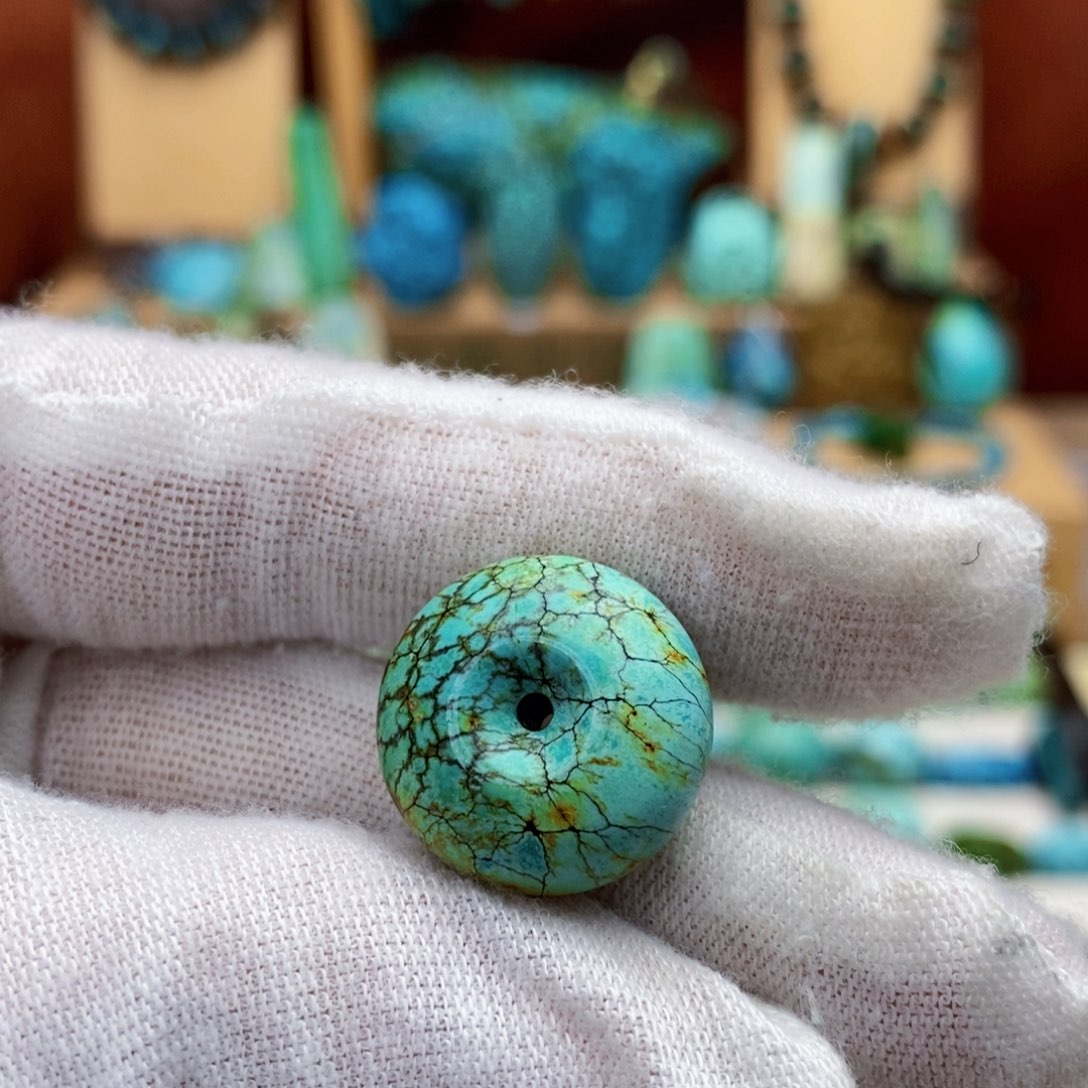 定制绿松石网花三彩面包圈