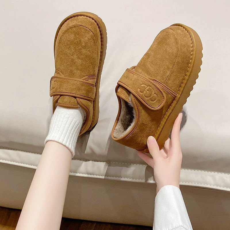 秋冬纯色潮流风雪地靴棉鞋冬季日常休闲极简风