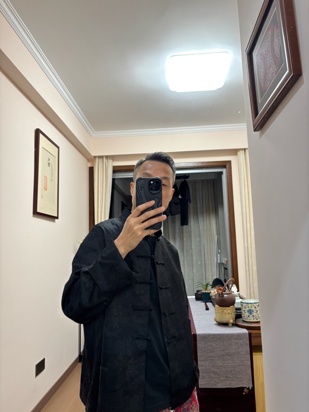 长袖春夏秋常规款薄款花纹中式唐装复古休闲时尚立领