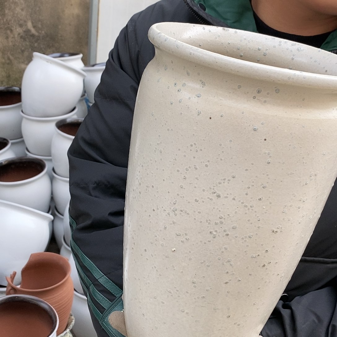 紫砂花盆瑕疵口20高31瑕疵