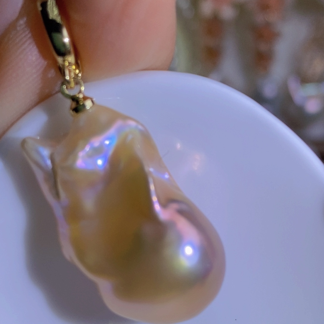 银S925镶嵌天然淡水珍珠淡水珍珠