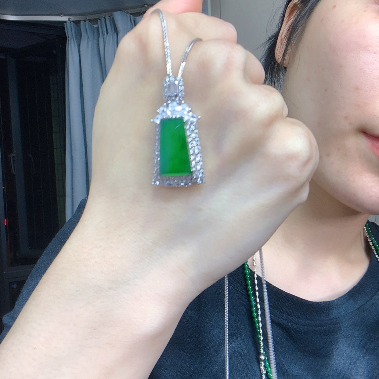 【闪购商品】翡翠吊坠(不含链)银S925镶嵌