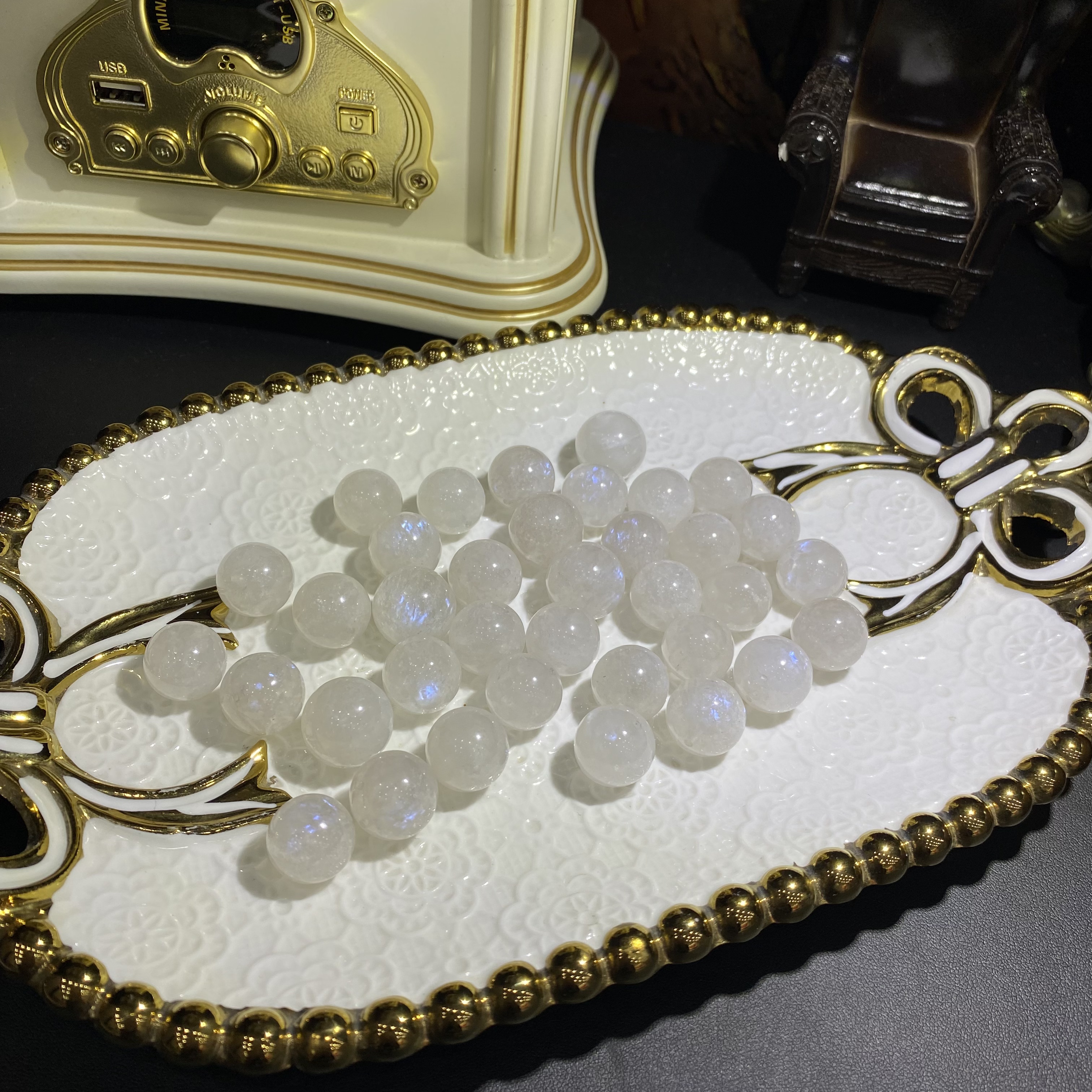 B293-天然月光石diy单珠手工配饰通孔-多样性发其一