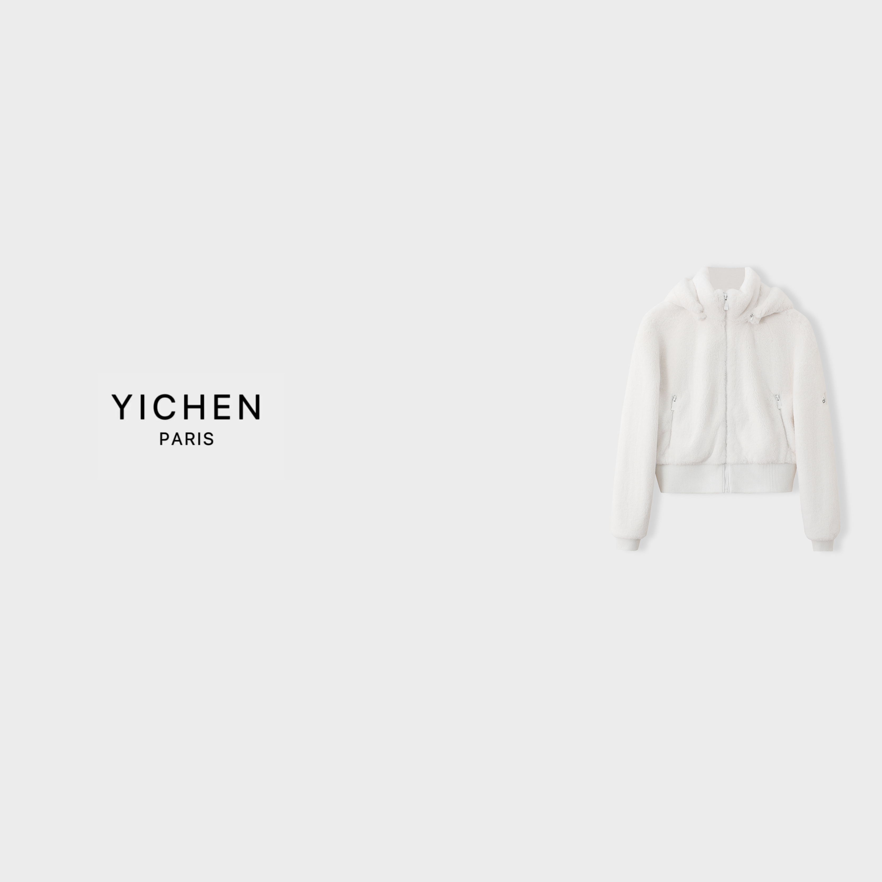 YC 珠光白 a*o 运动风毛毛短外套-5321