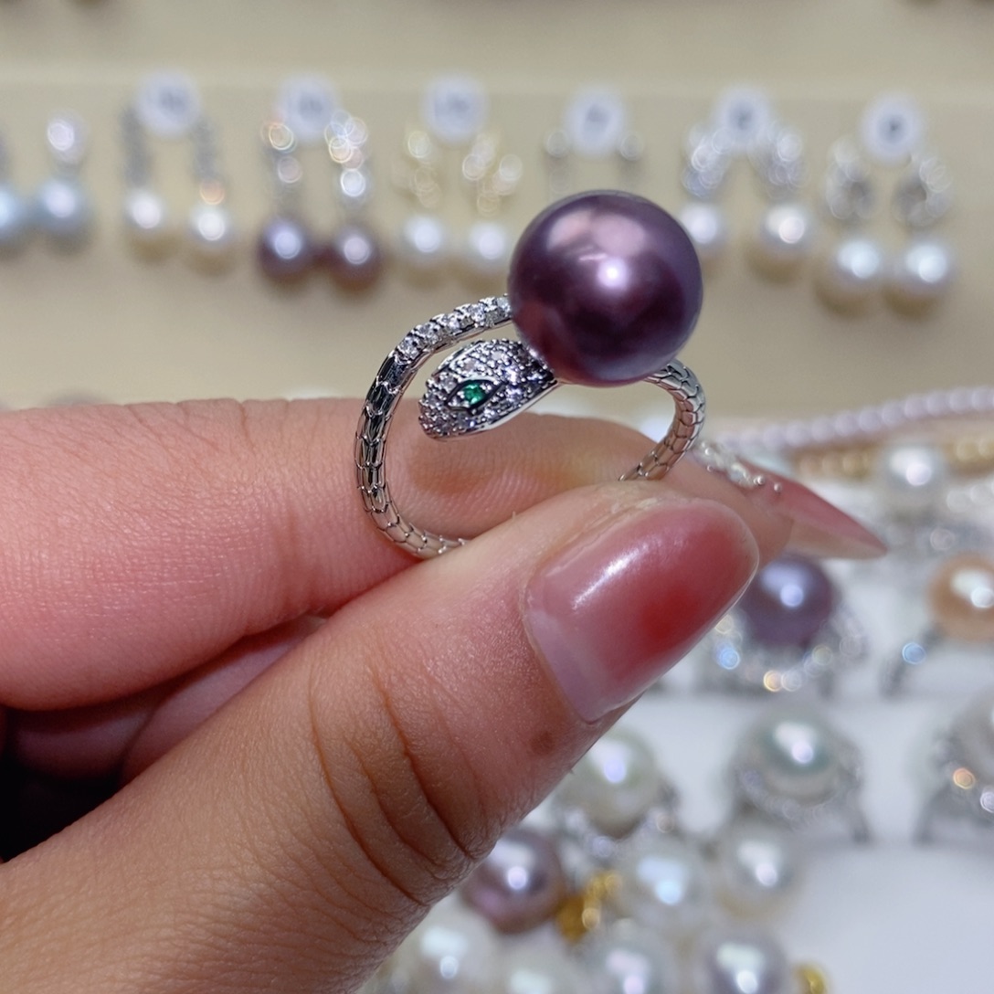 淡水珍珠戒指合金