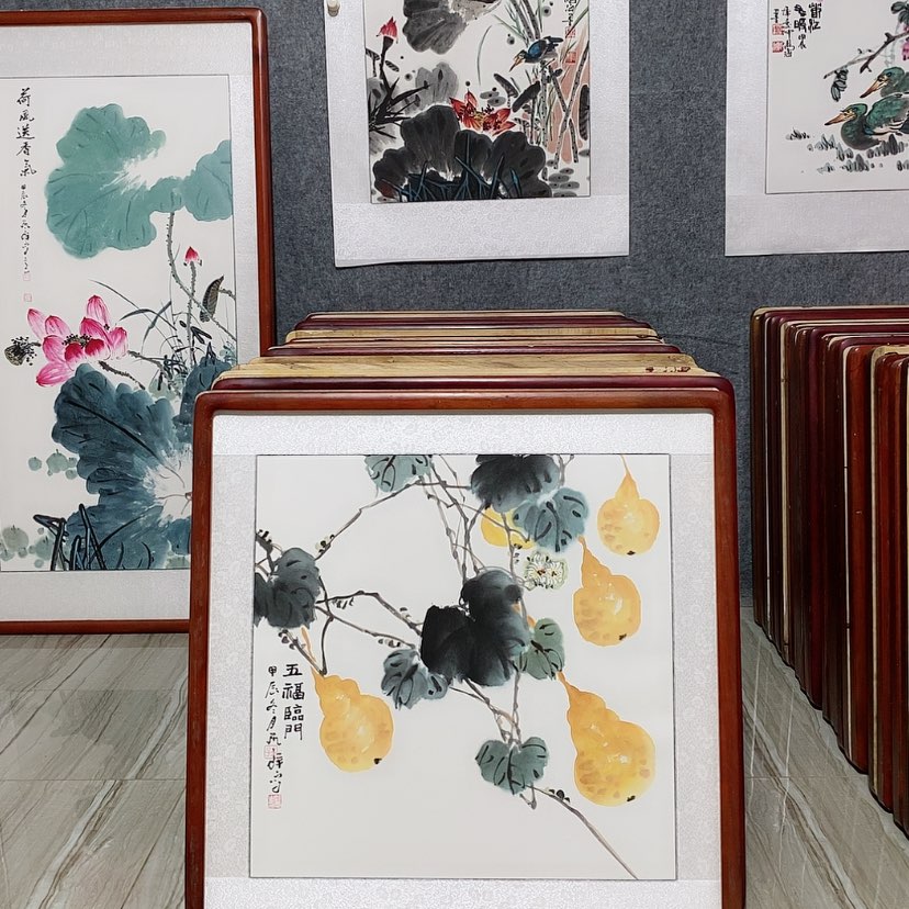 【闪购商品】国画书画作品带框65×65厘米