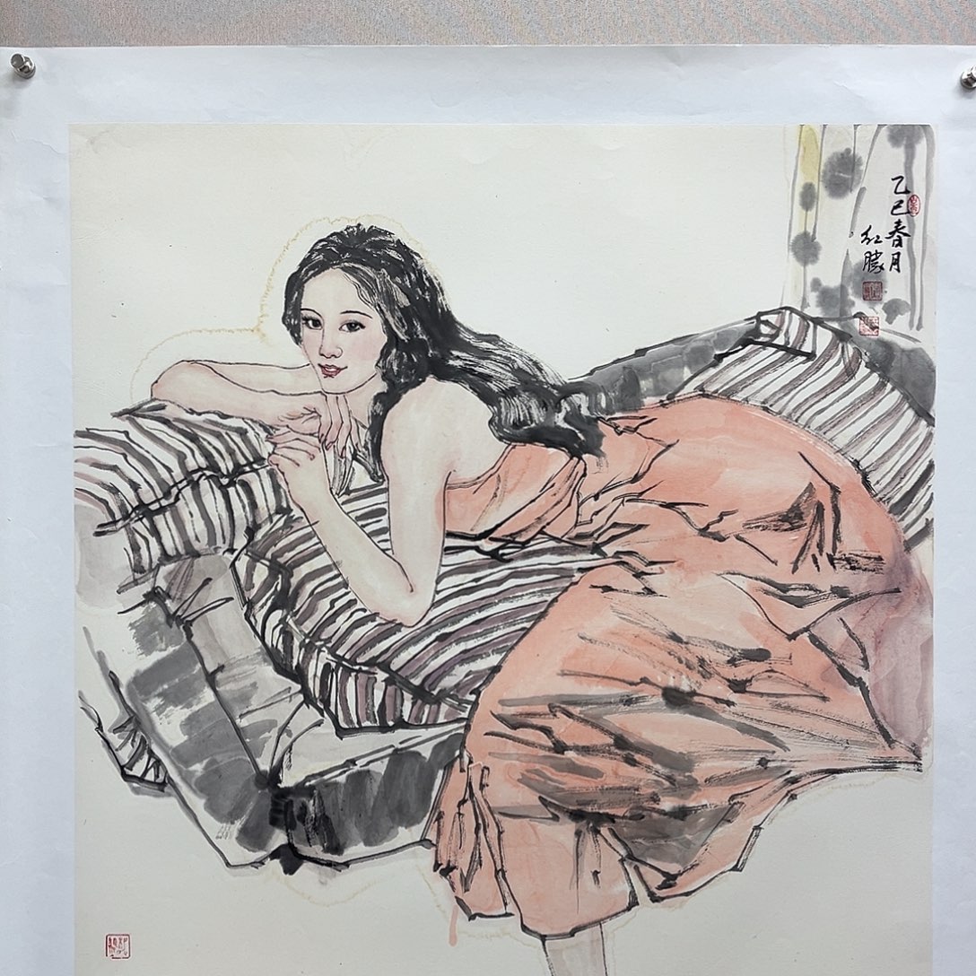 国画艺术家真人手绘