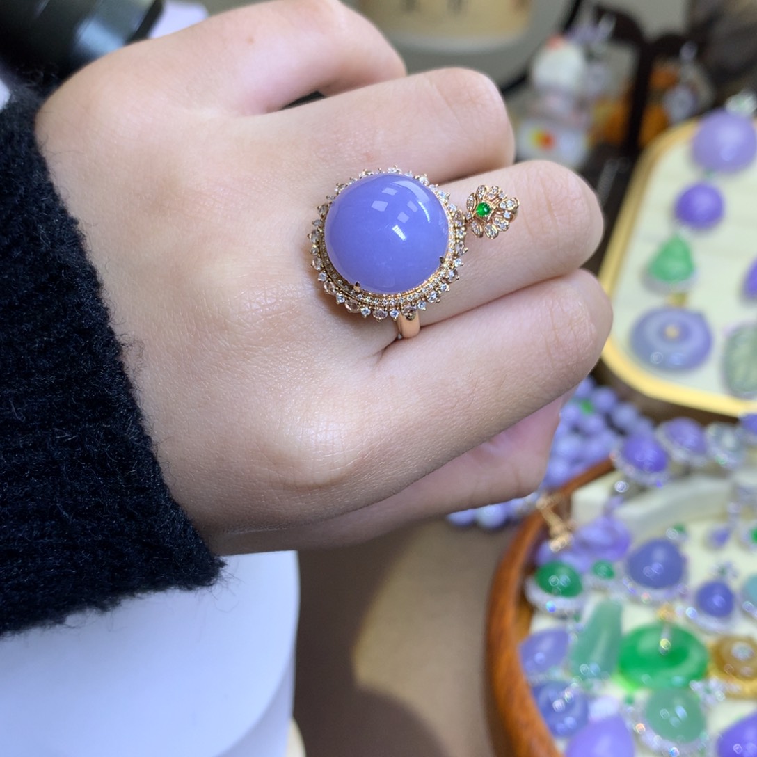 翡翠颈饰18K金镶嵌翡翠（两用款）